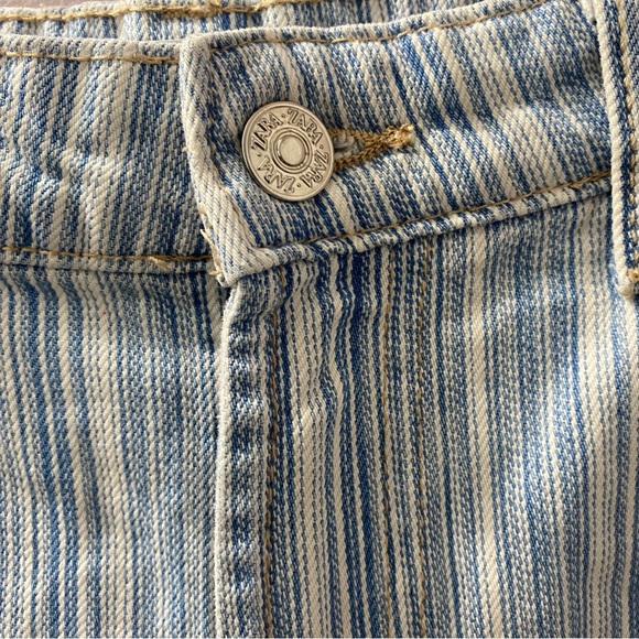 Zara Shorts Women’s Size 6 Blue Stripe High Rise Summer Like New - Picture 6 of 6
